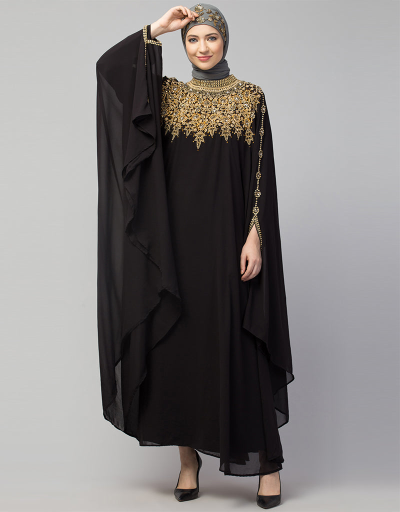 Inviting Copper Embroidered Kaftan
