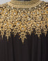 Trendy Double Layers Hand Copper Embroidered Kaftan In the Shade of Black