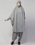 Modest Smoking At Sleeve Jersey Khimer With Harem Pant in the Shade of Grey
