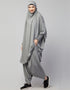 Modest Smoking At Sleeve Jersey Khimer With Harem Pant in the Shade of Grey
