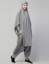 Modest Smoking At Sleeve Jersey Khimer With Harem Pant in the Shade of Grey