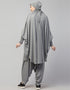 Modest Smoking At Sleeve Jersey Khimer With Harem Pant in the Shade of Grey