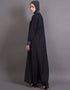 Muslim Contrast Yoke Black Grey Casual Abaya Black