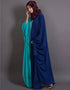 Islamic Contrast one piece Casual Abaya Blue