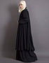 Arabic Embroidered neck band double layer Party Abaya Black