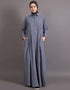 Women Shirt collar executive Abaya Blue