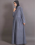 Women Shirt collar executive Abaya Blue