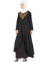 Muslimah Neck Embroidered Party Abaya Black