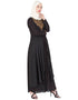 Muslimah Neck Embroidered Party Abaya Black