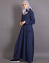 Trendy Jersey travel Abaya Blue