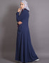 Trendy Jersey travel Abaya Blue