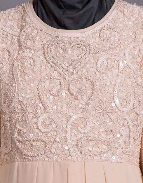Dubai Embellishes Peach Burqown Peach