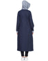 Islamic Front open with hood Jersey Sports Abaya Navy Blue
