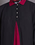 Chic Contrast Yoke Black Maroon Casual Abaya Black