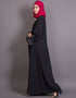Trendy Embroidered Butterfly Sleeve Party Abaya Black