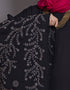 Trendy Embroidered Butterfly Sleeve Party Abaya Black