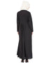 Modern Neck Embroidered Party Abaya Black
