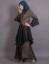 Dubai Zig zag frill Funky Abaya Gold
