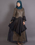 Dubai Zig zag frill Funky Abaya Gold