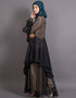 Dubai Zig zag frill Funky Abaya Gold