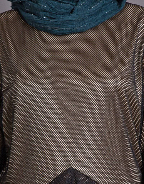 Dubai Zig zag frill Funky Abaya Gold