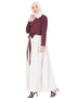 Dubai Embroidered Peter Pan Collar Party Abaya Maroon