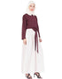 Dubai Embroidered Peter Pan Collar Party Abaya Maroon