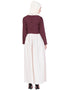 Dubai Embroidered Peter Pan Collar Party Abaya Maroon