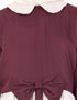 Dubai Embroidered Peter Pan Collar Party Abaya Maroon