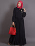 Muslim Balloon sleeve bohemian Abaya Black