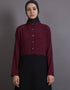 Modest Contrast body daily wear Maroon Black Abaya Black
