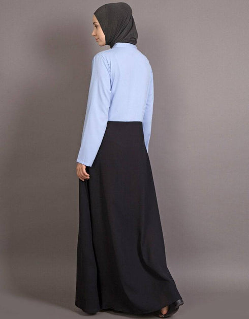 Islamic Contrast body daily wear Abaya Black