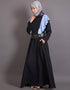 Arabic Frill casual daily wear collage girls casual skyblue abaya Black