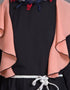 Women Frill casual daily wear casual pink abaya Black