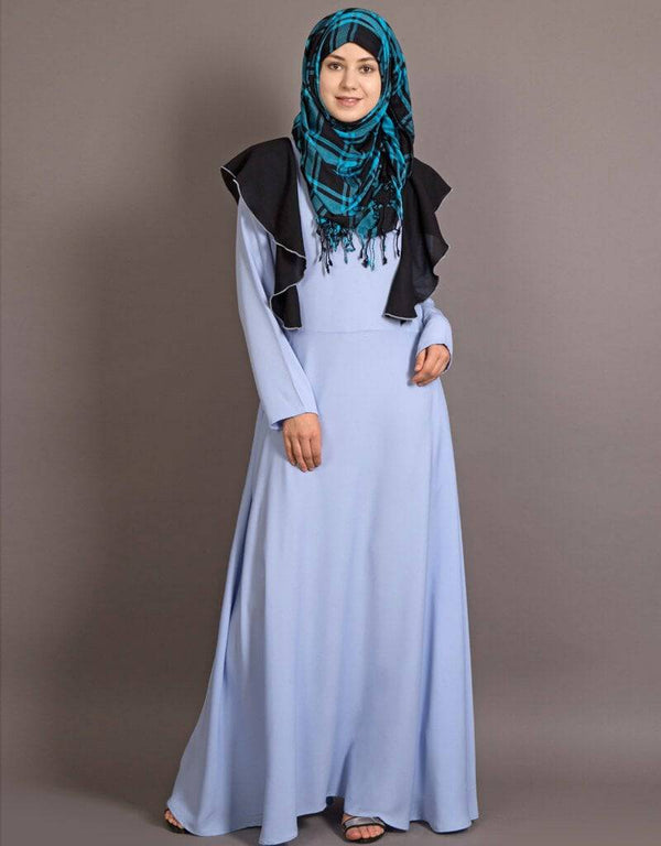 Muslimah Frill casual daily wear collage girls abaya Black