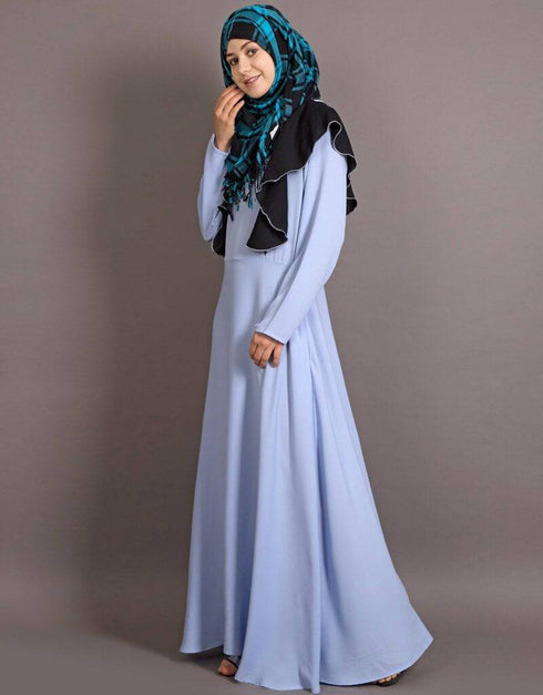 Muslimah Frill casual daily wear collage girls abaya Black