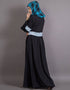 Chic Lace at waist and sleeve classic abaya Black