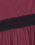 Trendy Lace at waist and sleeve classic abaya Maroon