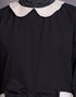 Muslim EMBROIDERED PETER PAN COLLAR party Abaya Black