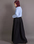 Muslim Pleated contrast casual chic Abaya Blue