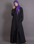 Islamic Overlapped panel casual Abaya Black