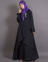 Islamic Overlapped panel casual Abaya Black