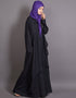 Islamic Overlapped panel casual Abaya Black