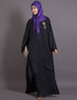 Islamic Overlapped panel casual Abaya Black