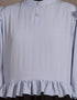 Modest Contrast frilled funky Abaya Blue
