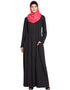 Muslimah Extended Pocket Jersey Travel Abaya Black