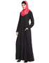 Muslimah Extended Pocket Jersey Travel Abaya Black