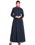 Chic Band embellished party Classic abaya Navy Blue