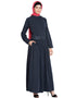 Chic Band embellished party Classic abaya Navy Blue