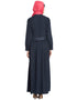 Chic Band embellished party Classic abaya Navy Blue